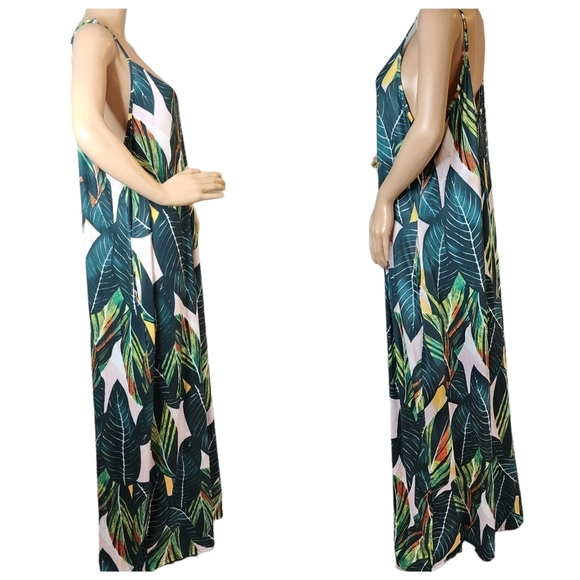 Ours XXL women's tropical maxi dress. Pockets. Soft, comfy, stretchy. - Picture 8 of 13